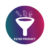 An icon of a white funnel with diverse products, including a couch, mattress, and office chair, above it. The background is a gradient circle transitioning from teal to magenta. Text reads EXPLORE PRODUCT below the funnel, inviting you to discover an array of items available in India.