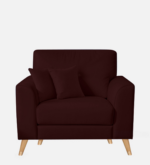 Aqsa Velvet 1 Seater Mid-Century Sofa 32" - Image 4