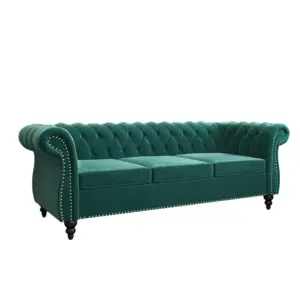 Gianna Velvet Sofa 3 Seater 84.5"