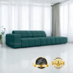 Gio Fabric Modern 3 Seater Sofa + Ottoman 94"