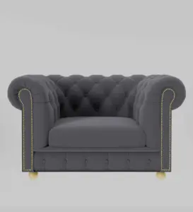 Kia Velvet Couch Sofa Single Seater