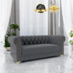Kia Velvet Chesterfield 2 Seater Sofa 58"