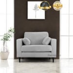 Olivia Velvet 1 Seater Mid-Century Sofa 33"