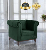 Emerald Velvet Rolled Arm 1 Seater Sofa 36"