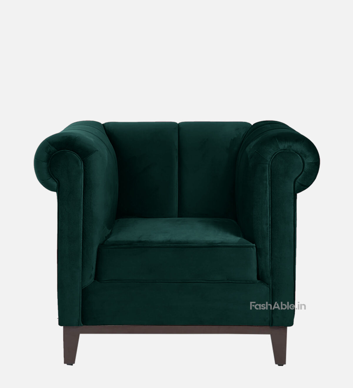 Emerald Velvet Rolled Arm 1 Seater Sofa 36" - Image 5