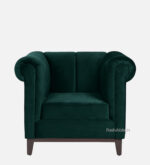 Emerald Velvet Rolled Arm 1 Seater Sofa 36" - Image 5