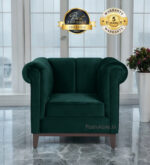 Emerald Velvet Rolled Arm 1 Seater Sofa 36" - Image 2