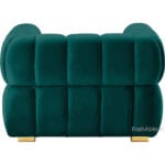 Evelyn Velvet Tuxedo 1 Seater Sofa Gold Leg 36" - Image 6