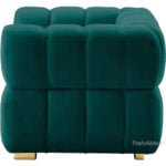 Evelyn Velvet Tuxedo 1 Seater Sofa Gold Leg 36" - Image 5