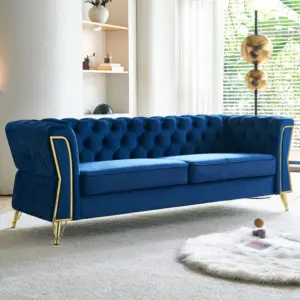 Fortuna Luxury Sofa Sets Velvet 2 Seater 64"