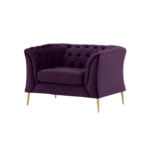 Jemma Velvet Chesterfield 1 Seater Sofa 36" - Image 2