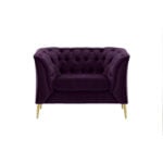 Jemma Velvet Chesterfield 1 Seater Sofa 36" - Image 4