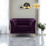 Jemma Velvet Chesterfield 1 Seater Sofa 36"