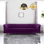 Jemma Velvet Chesterfield 3 Seater Sofa 80"