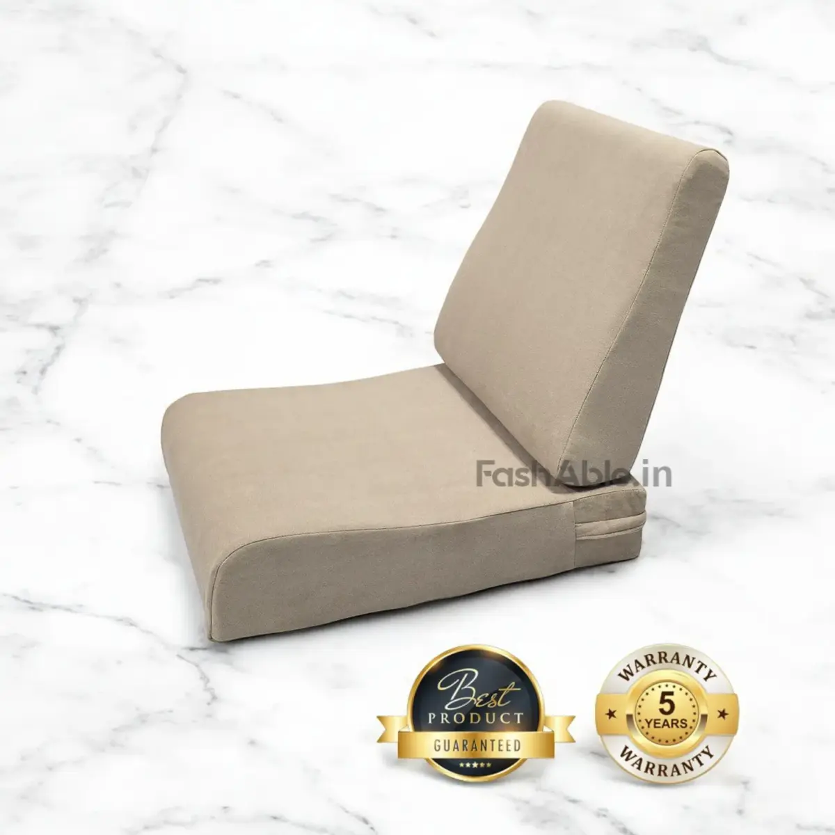 Beige color wooden sofa cushion by Fashable, designed for comfort and style to complement your wooden furniture.