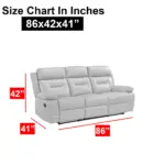 Roco 3 seater size chart