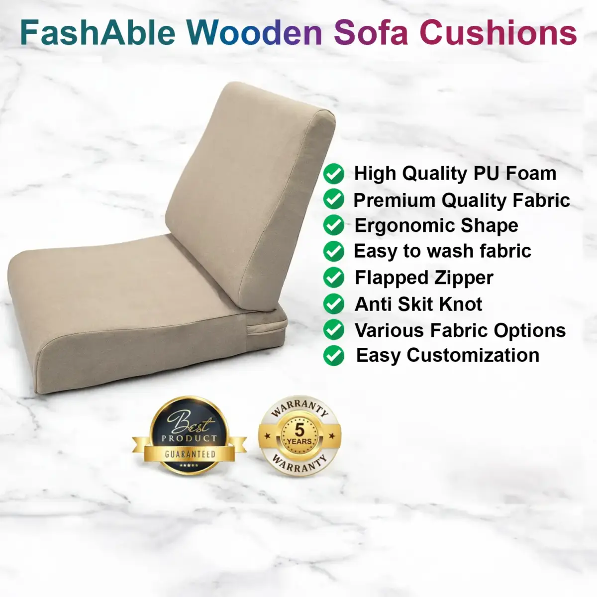 fashable wooden sofa cushion features