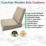fashable wooden sofa cushion features