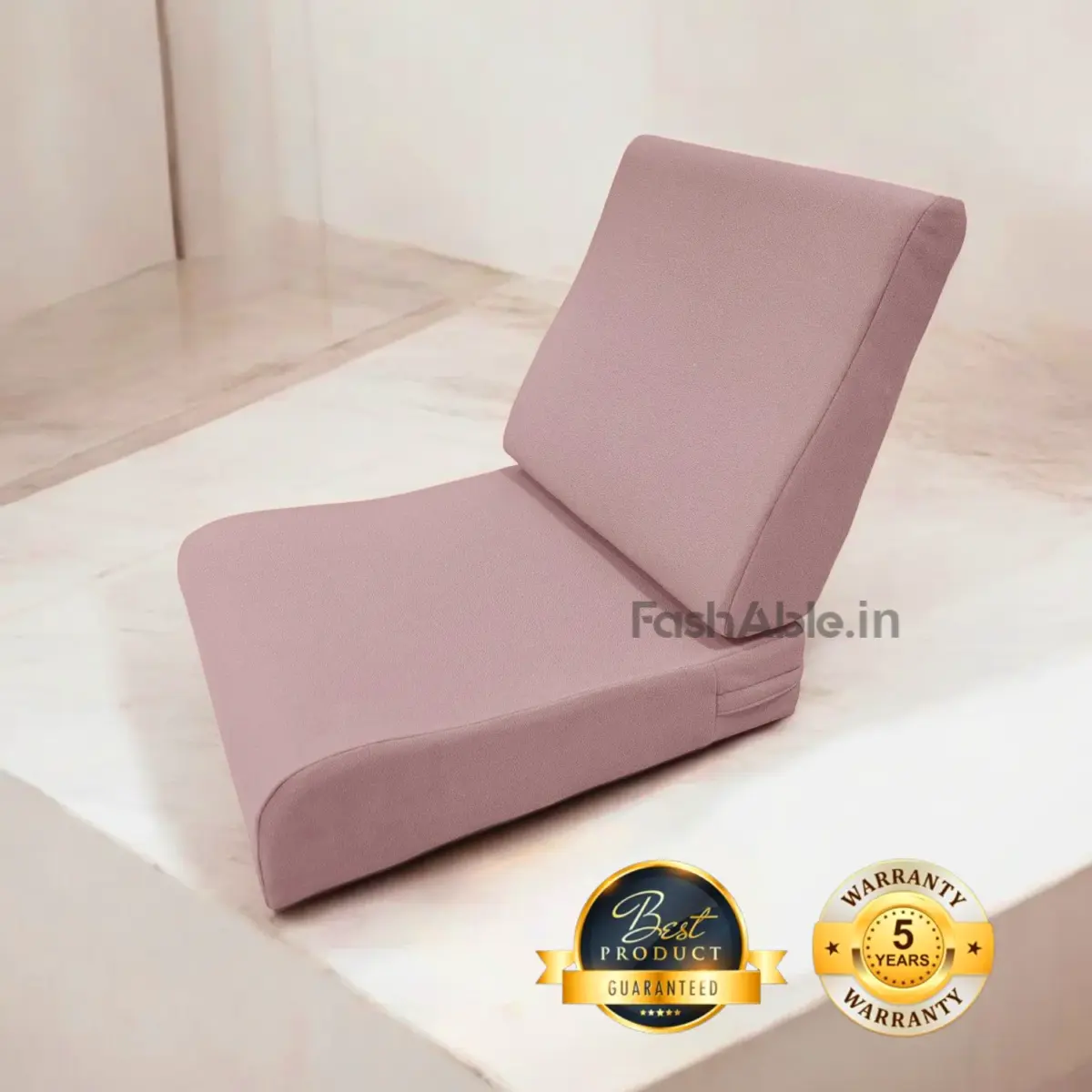Pink color wooden sofa cushion by Fashable, offering comfort and a vibrant touch for your wooden sofa.