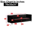 Irwin 3 seater sofa size chart