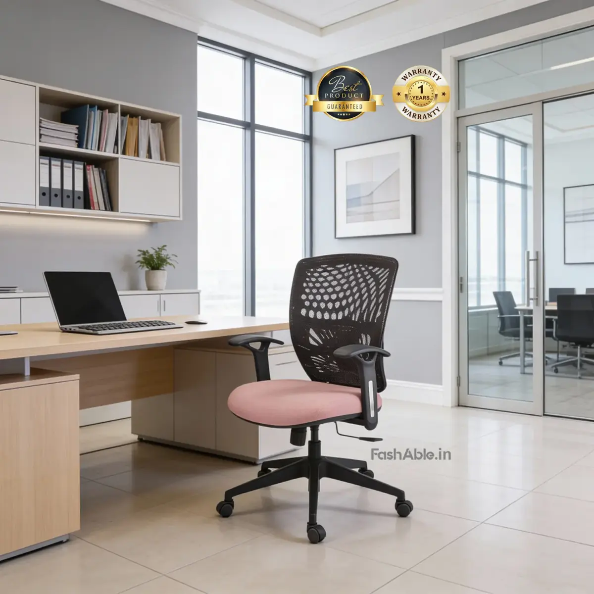 Levi Office Chair Pnk (1)