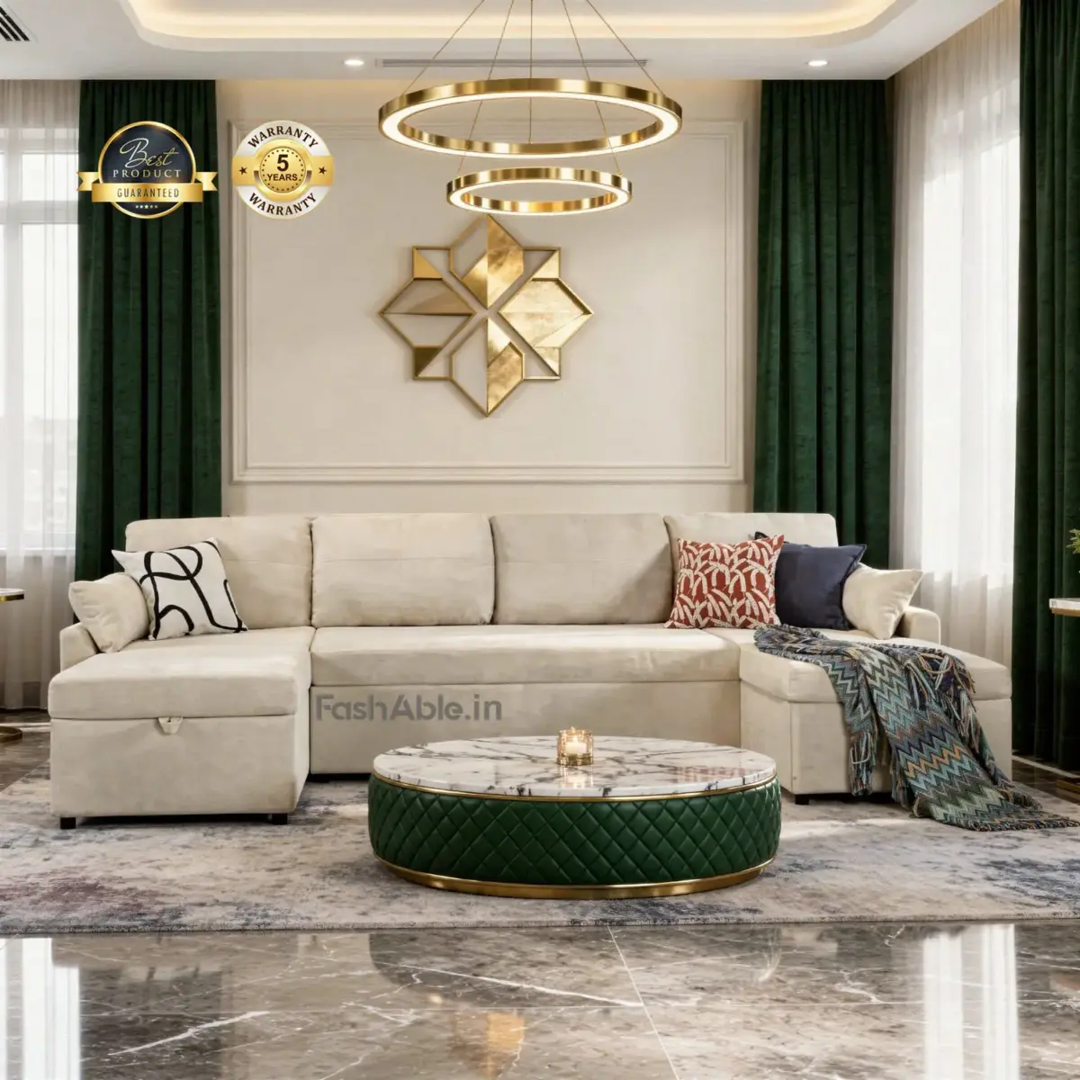 Aristo Sofa-CumBed beige (7)