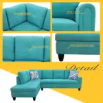 Chelmsford LHS Sofa TealGreen (1)