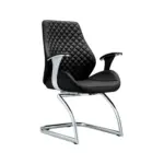 Crownline Office Chair Wht Whl Blk (1)