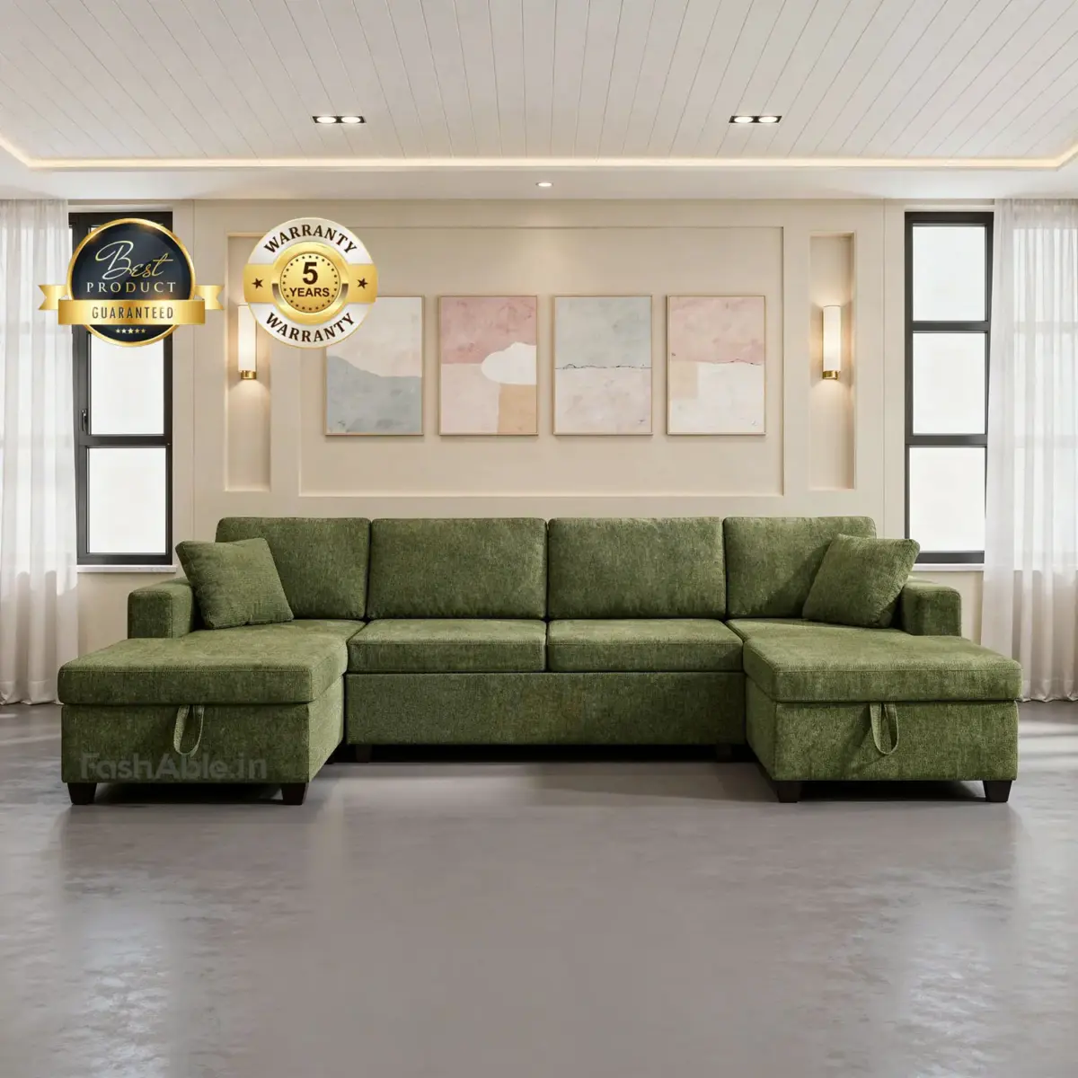 DozeRest Chaises Sofa Green (1)