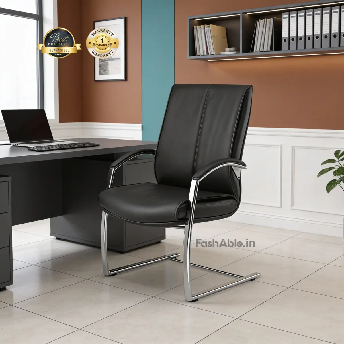 Elevate Without Wheel Office Chair Blk (1)