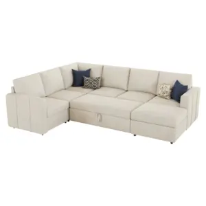Scroftley Chaise Corner Sofa Set With CumBed 107"
