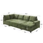 Yunex Corner Sofa CumBed Grn (5)