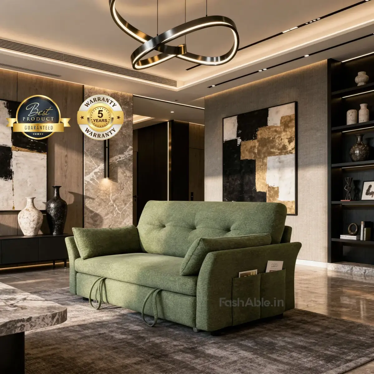 Edenley Sofa-CumBed Green (6)