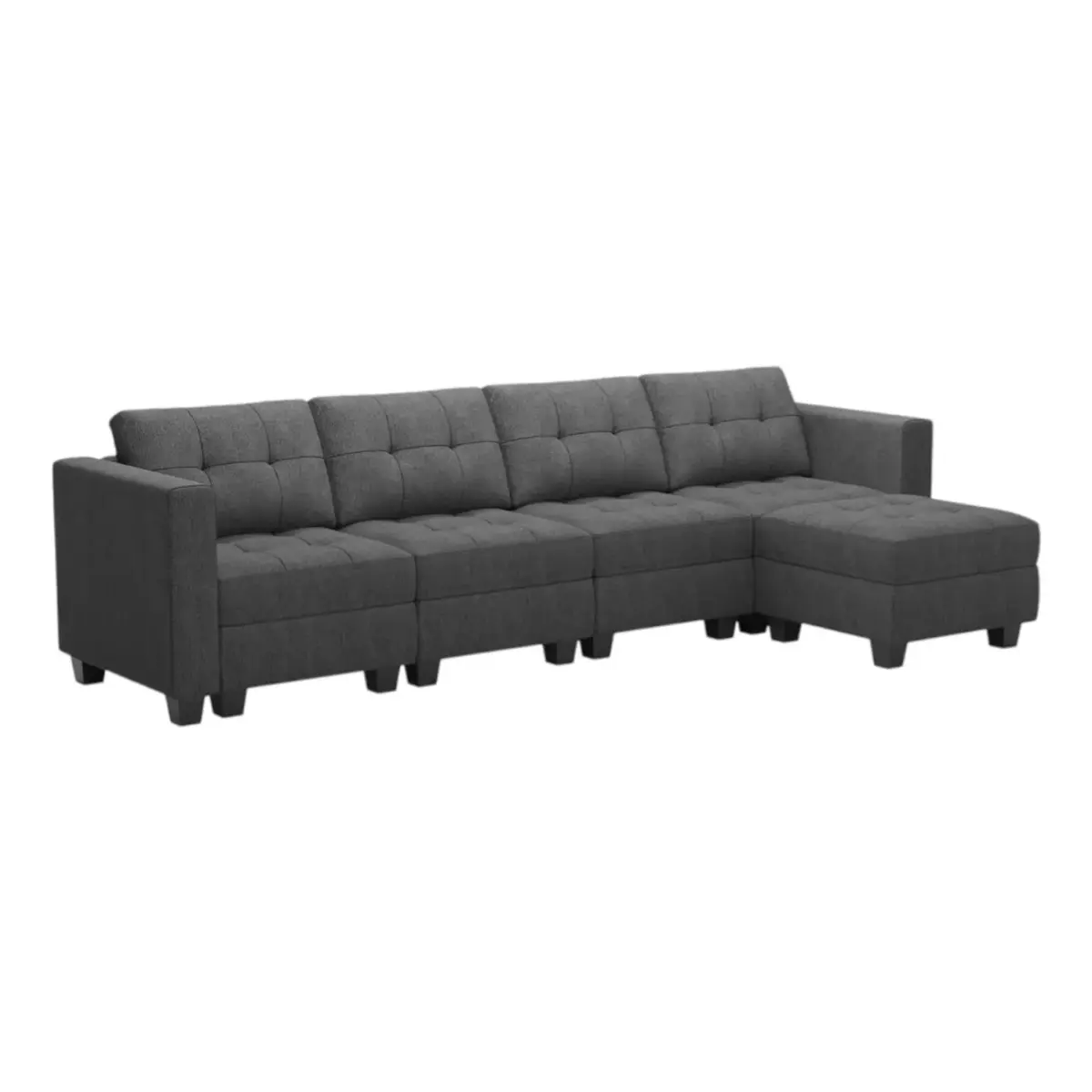 Plushoria LHS Sofa CumBed Dgrey (4)