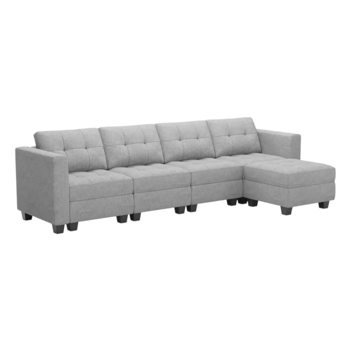 Plushoria LHS Sofa CumBed Lgrey (7)