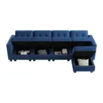 Plushoria LHS Sofa CumBed Mblue (10)