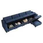 Plushoria LHS Sofa CumBed Mblue (6)