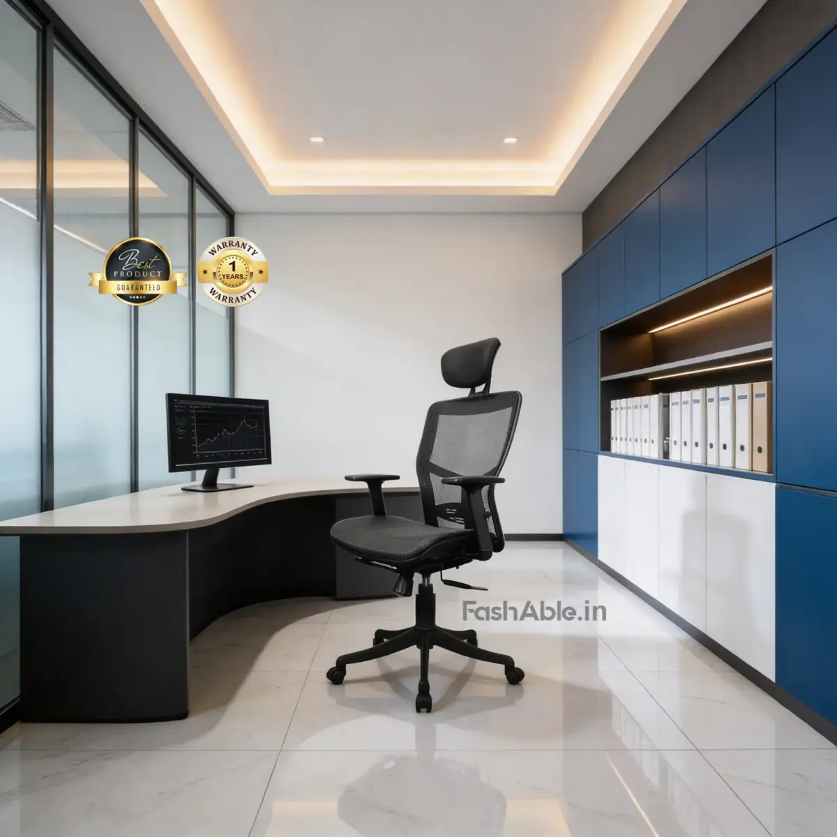 Reckon Office Chair Mesh Blk (1)