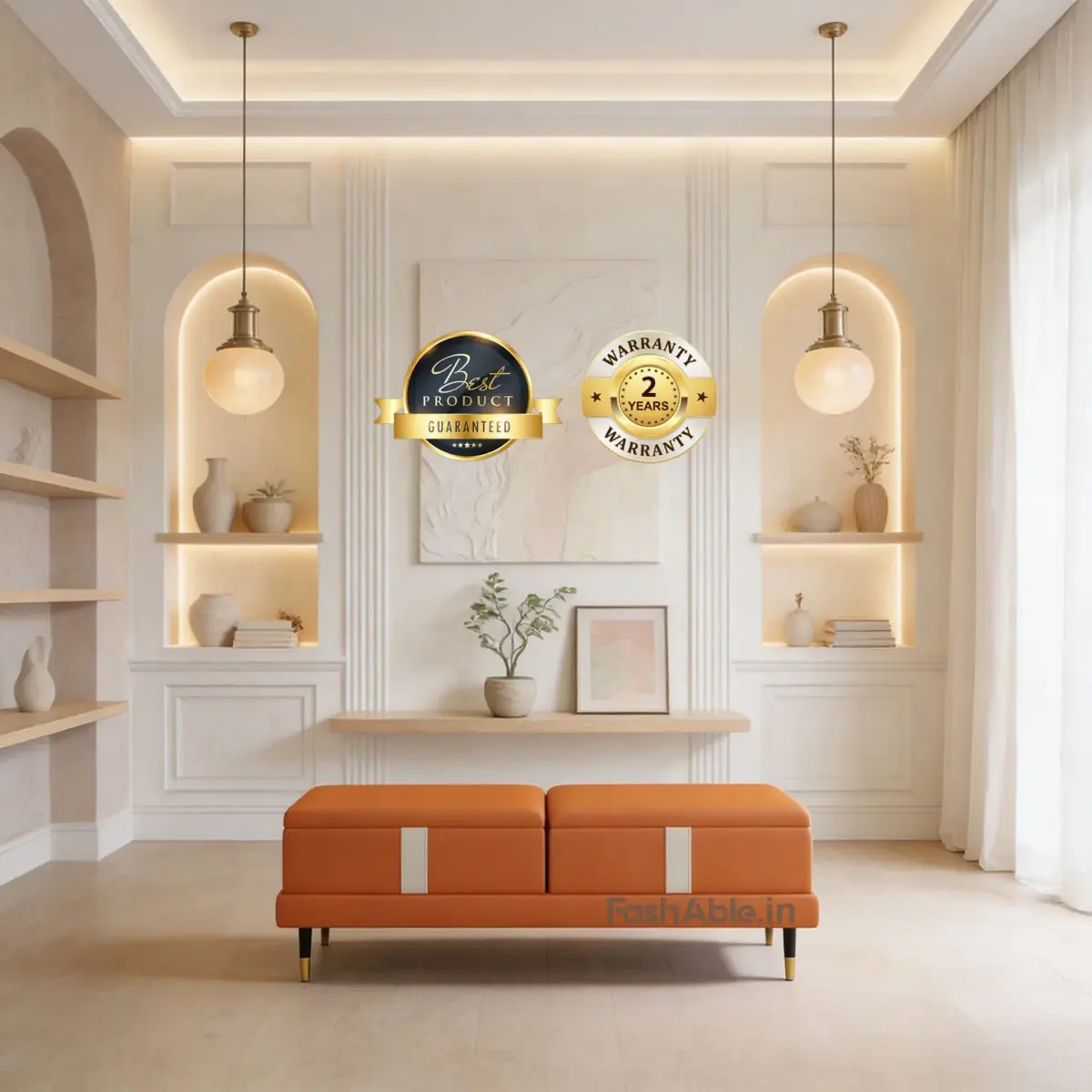 Thornwick Ottoman – Orange (1)