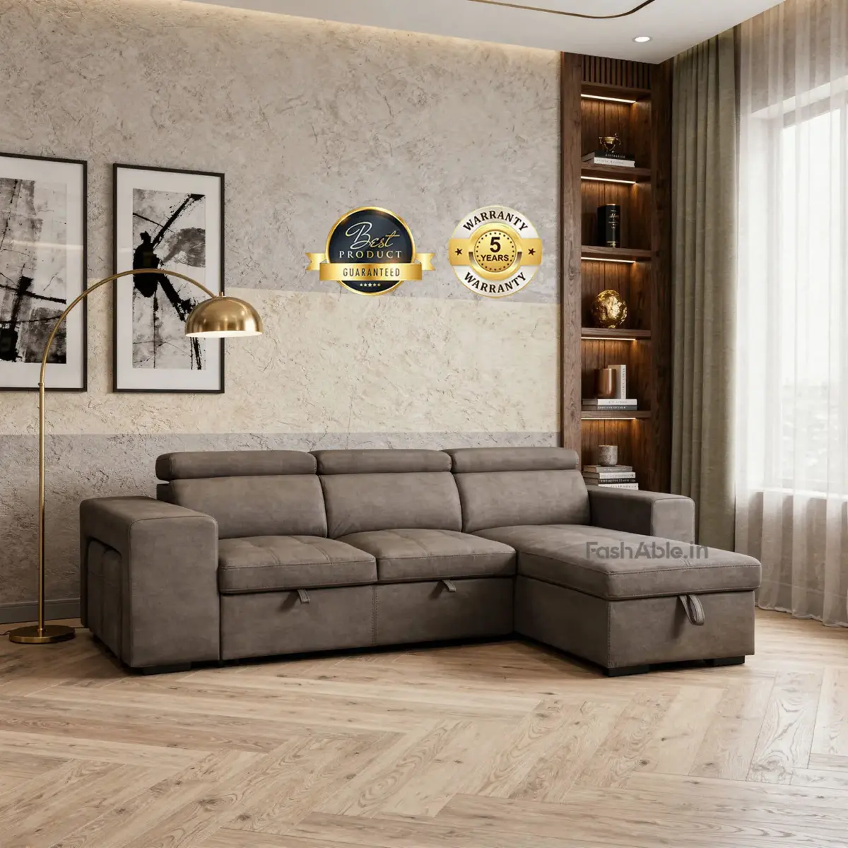 Whitmore LHS SofaCumBed Dbrwn (2)