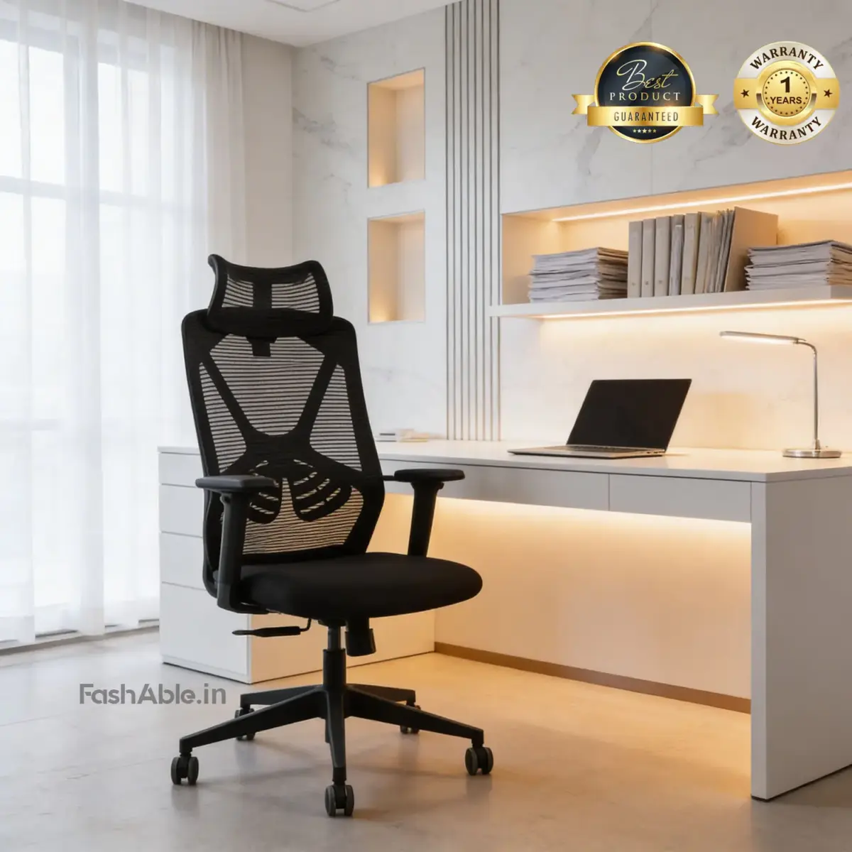 YvelynGrace Office Chair Blk (2)