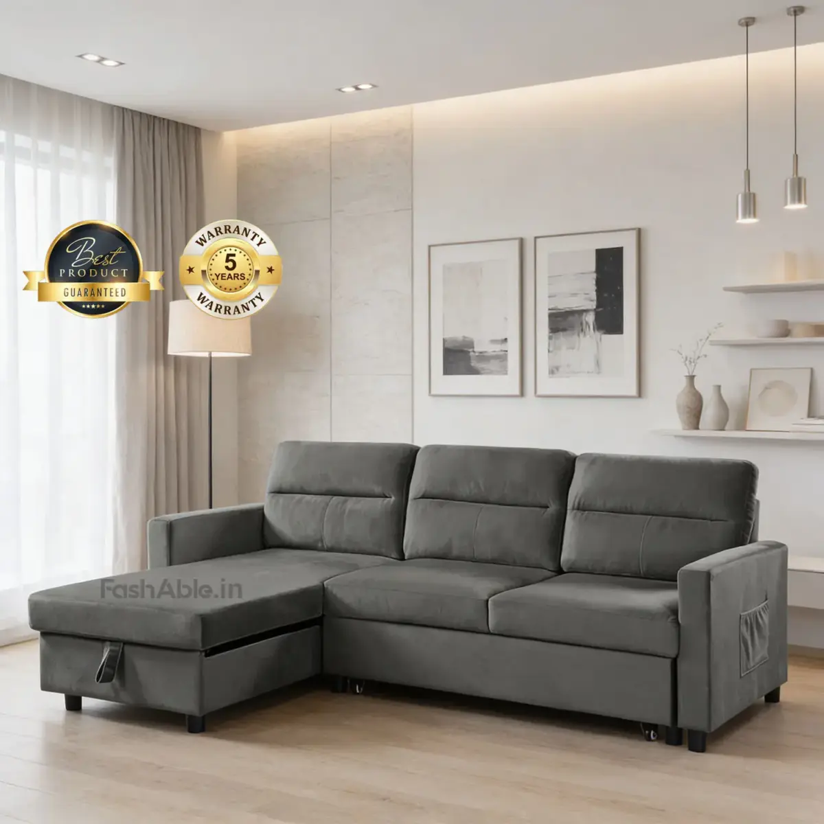 Zekorn RHS Sofa-CumBed gry (2)