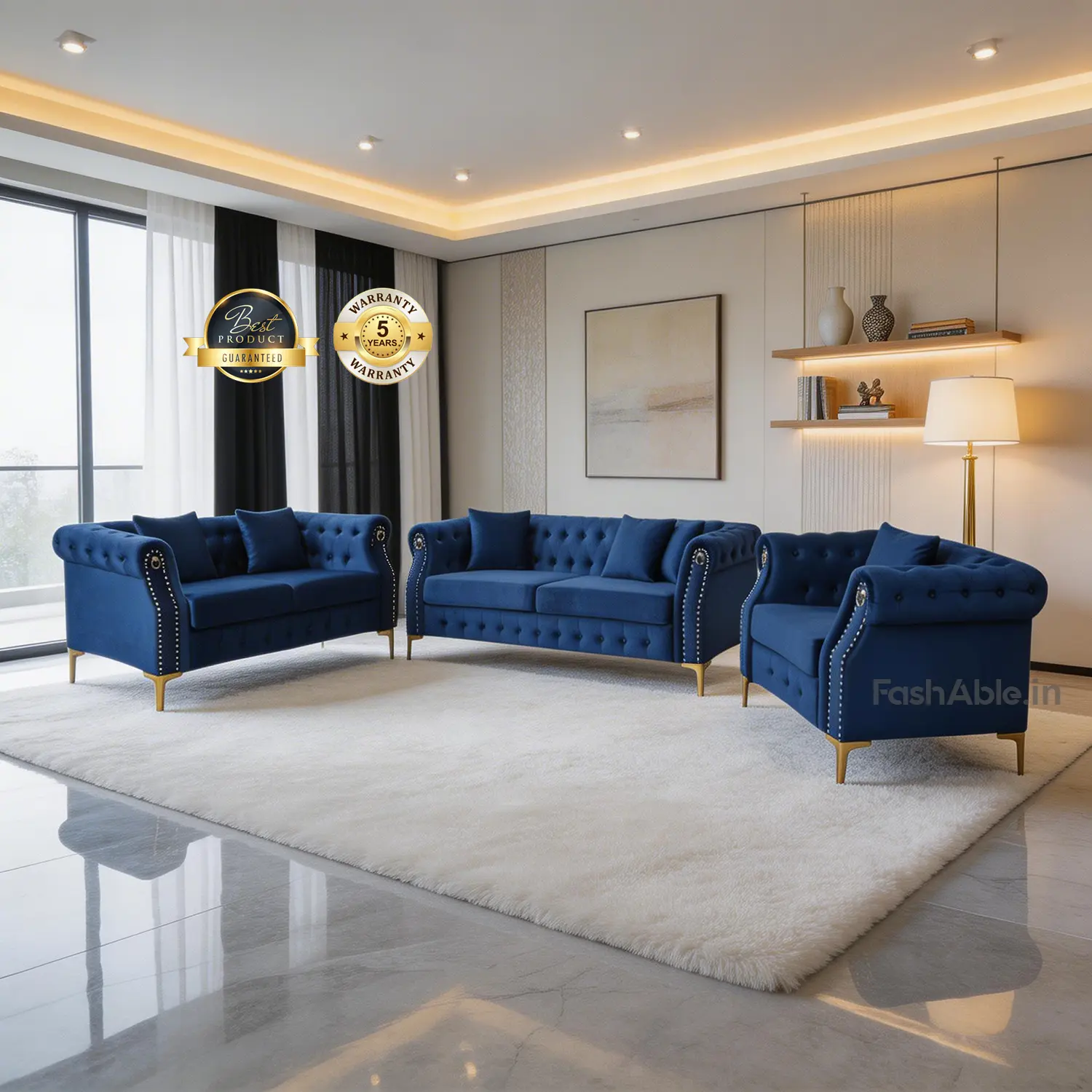 Heidel Sofa (Set of 3) Blu (1) Heidel Sofa (Set of 3) Blu (1)