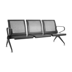 PlazzaSit Heavy Public Seating Steel Chair 3 seater 
