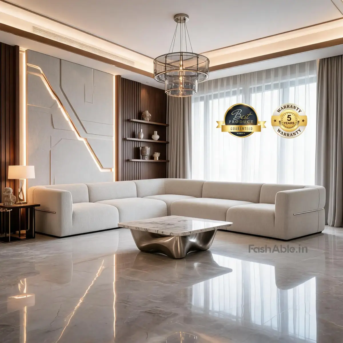 Bellarivo Luxury Corner Sofa Wht (1)