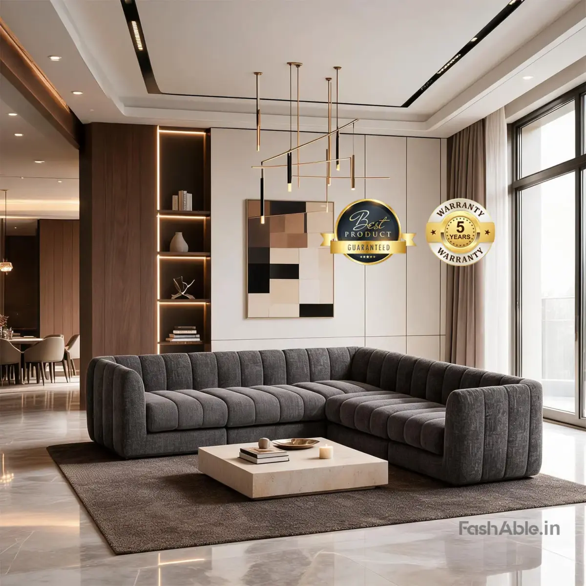 Dolce Luxury Corner Sofa Grey (1)