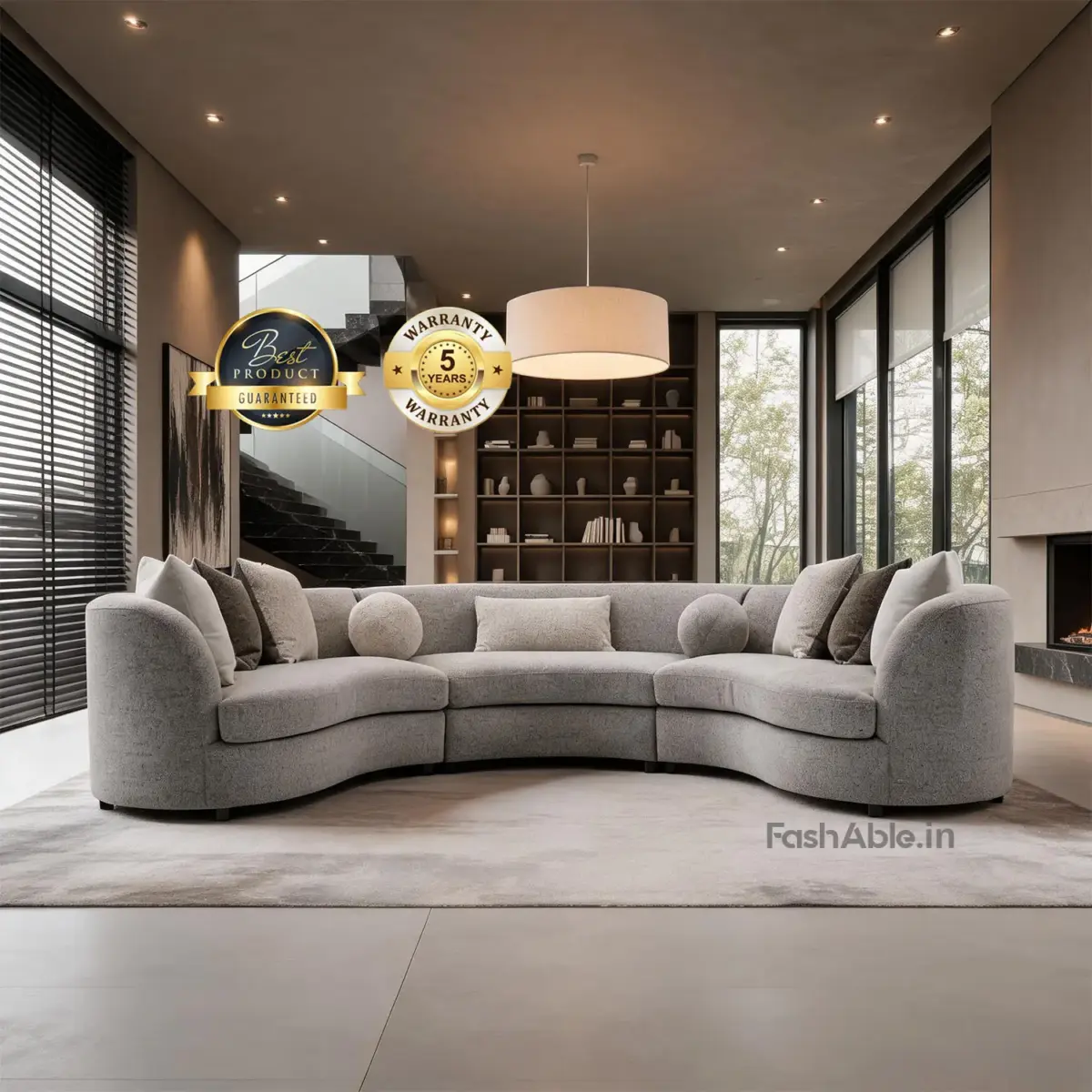 Zovio Luxury Corner Sofa Grey (1)