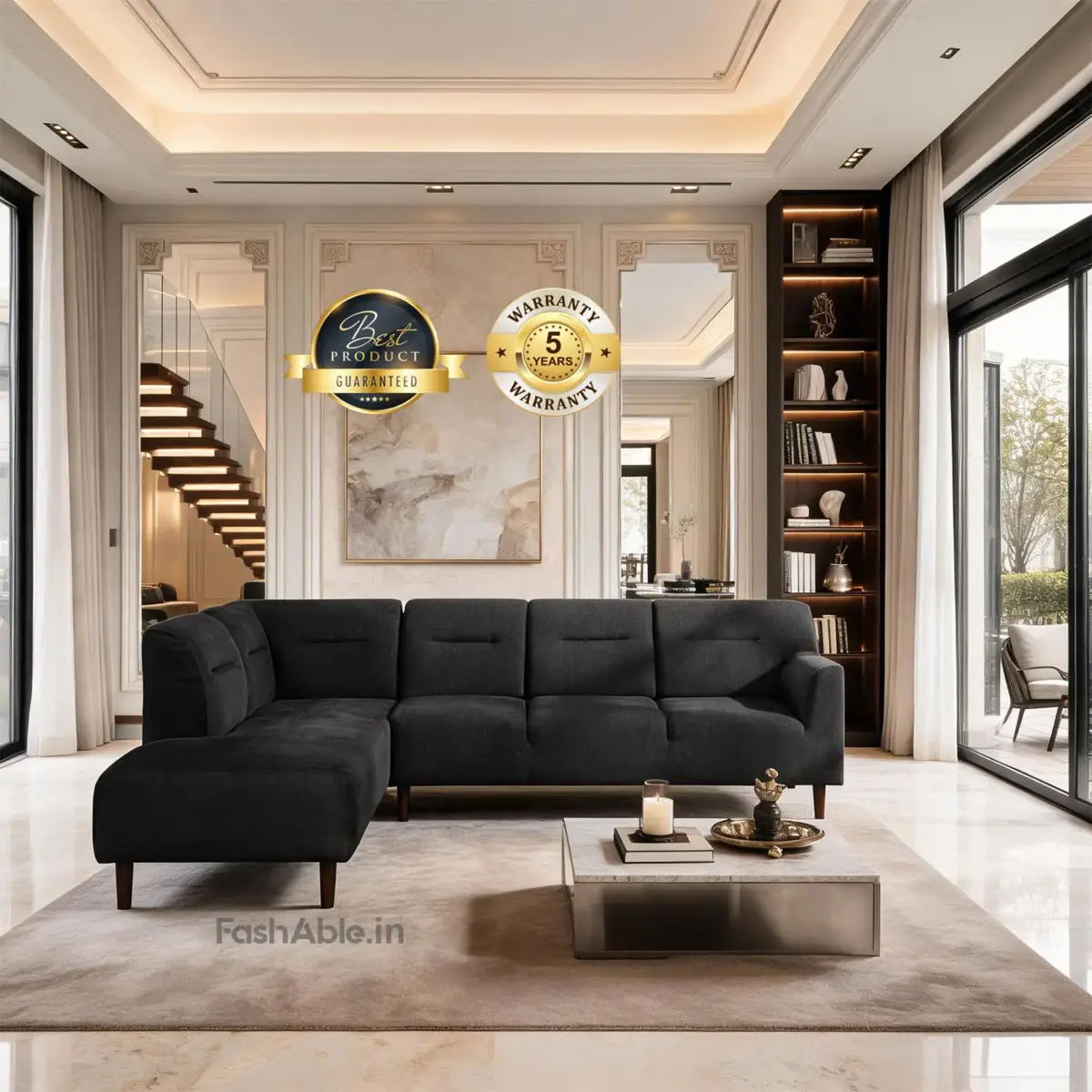 Arloft RHS Sofa Black
