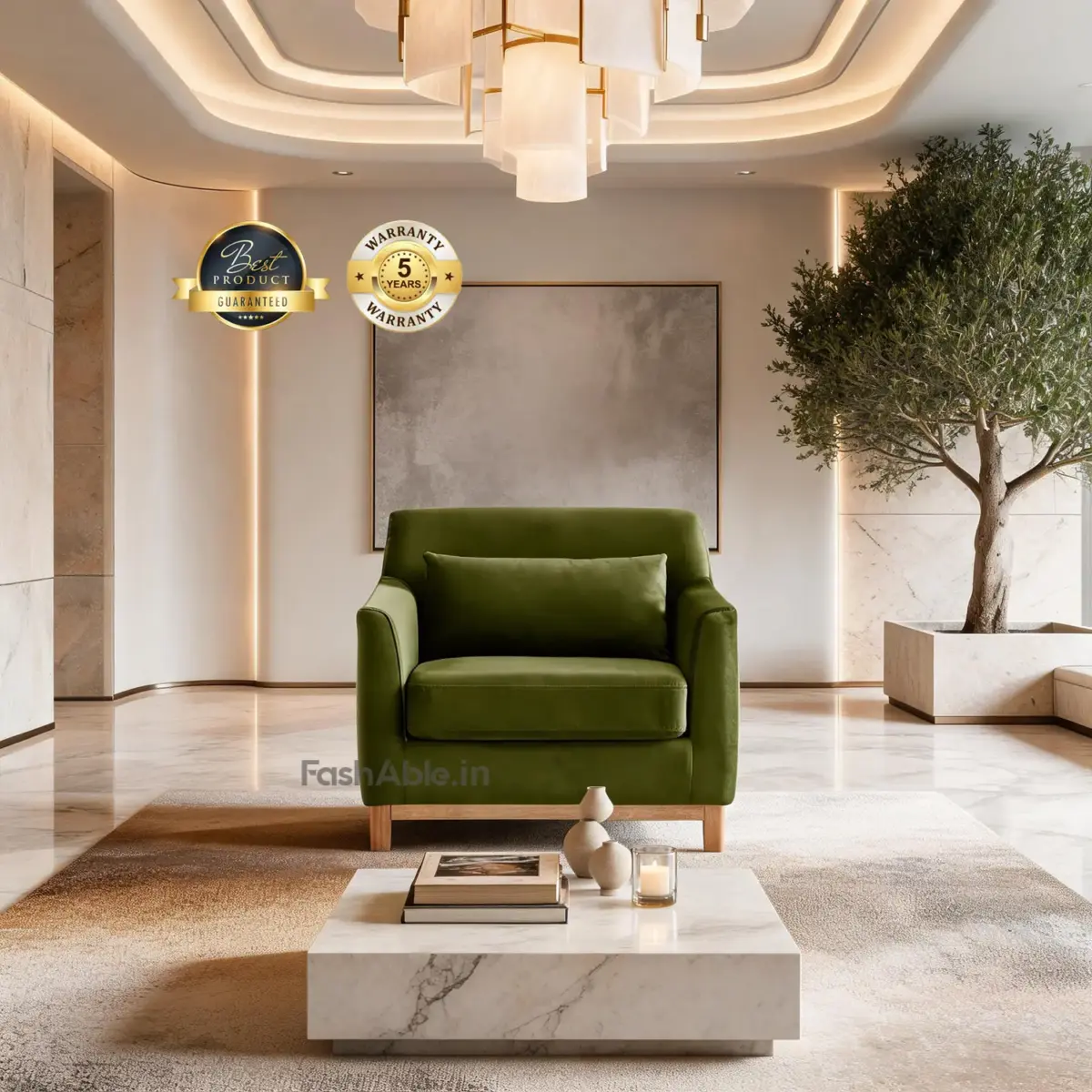 Comfortsy Sofa Olive Grn (1)