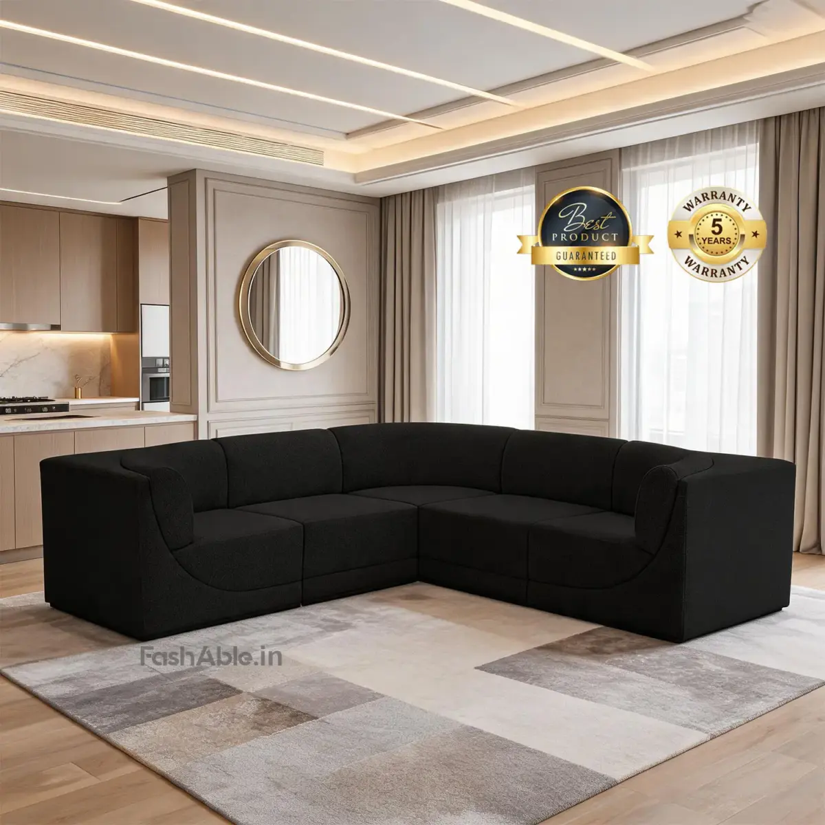 Ember Corner Sofa Black